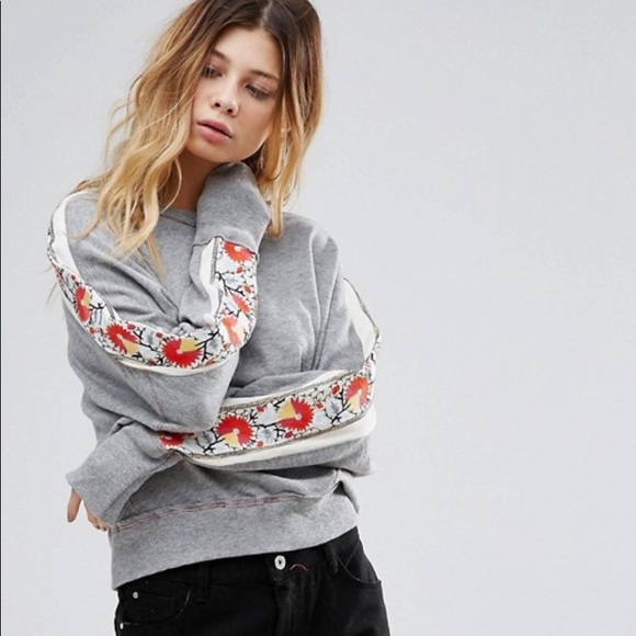 Free People Tops - free people wallflower embroidered sleeve sweater